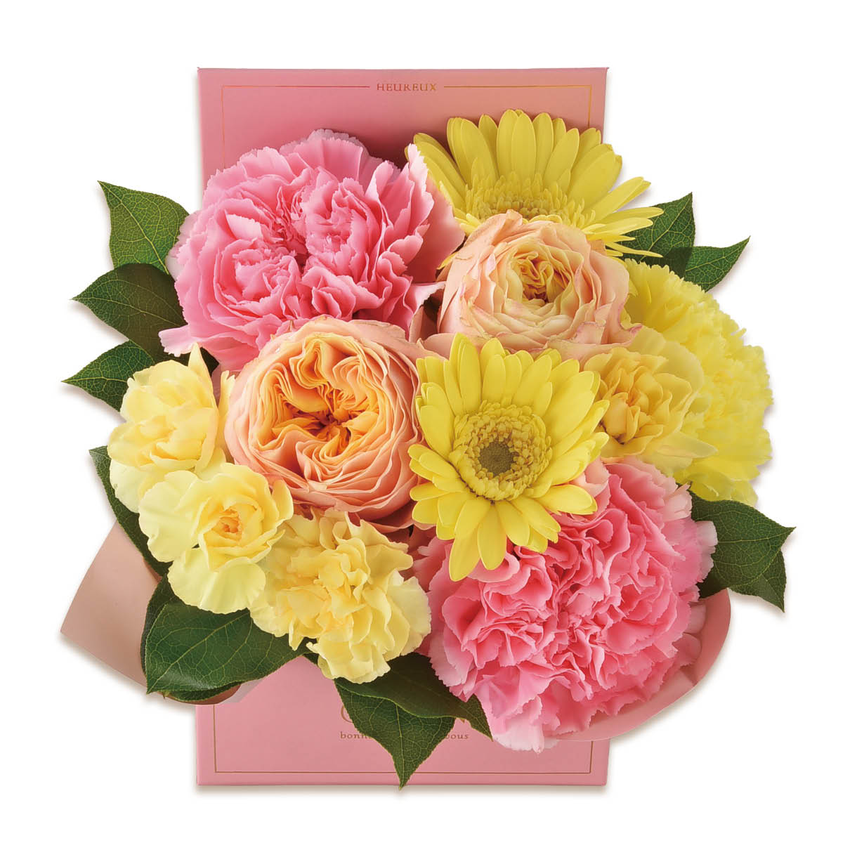 アレンジメント「ハッピーBOX」（イエロー）